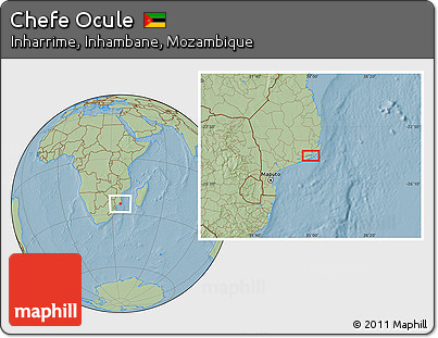 Savanna Style Location Map of Chefe Ocule, hill shading