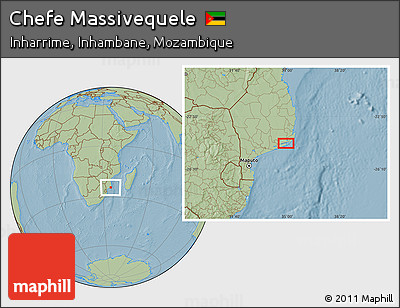 Savanna Style Location Map of Chefe Massivequele, hill shading
