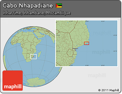 Savanna Style Location Map of Cabo Nhapadiane