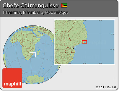 Savanna Style Location Map of Chefe Chirrenguisse