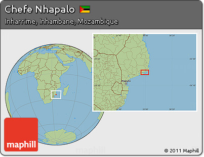 Savanna Style Location Map of Chefe Nhapalo