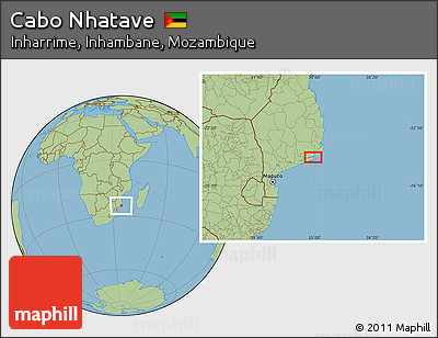 Savanna Style Location Map of Cabo Nhatave