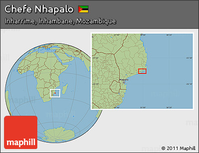 Savanna Style Location Map of Chefe Nhapalo