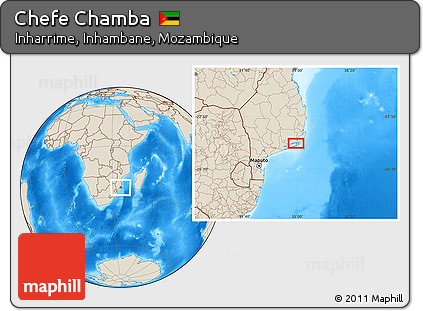 Shaded Relief Location Map of Chefe Chamba