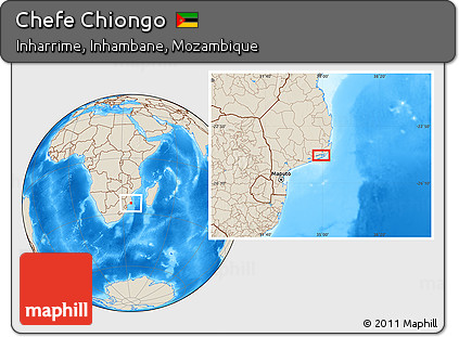 Shaded Relief Location Map of Chefe Chiongo