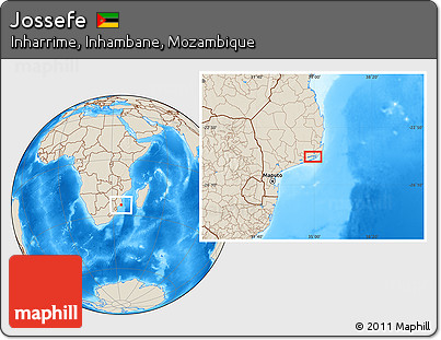 Shaded Relief Location Map of Jossefe
