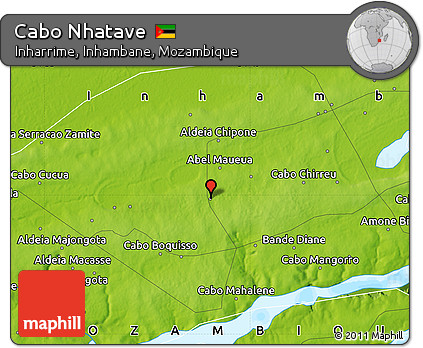 Physical Map of Cabo Nhatave