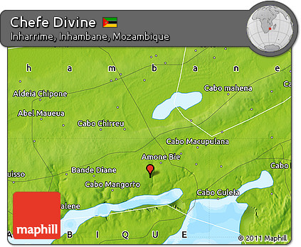 Physical Map of Chefe Divine