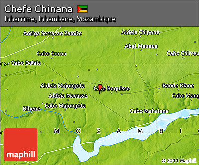 Physical Map of Chefe Chinana