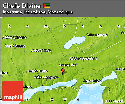 Physical Map of Chefe Divine