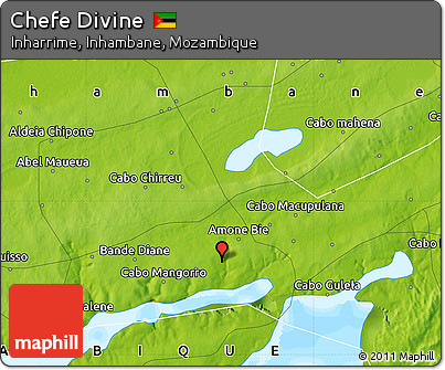 Physical Map of Chefe Divine