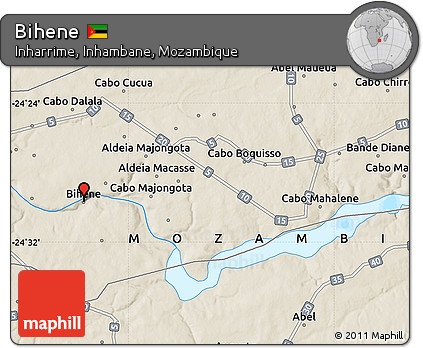 Shaded Relief Map of Bihene