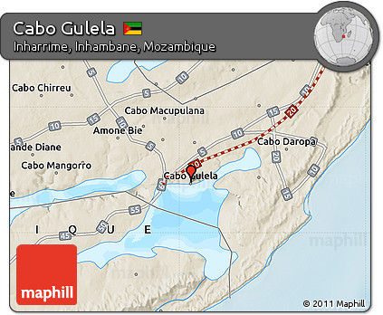 Shaded Relief Map of Cabo Gulela
