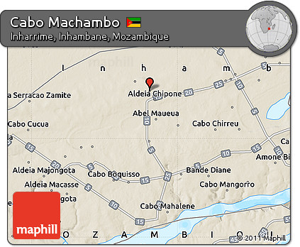 Shaded Relief Map of Cabo Machambo