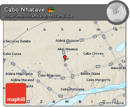 Shaded Relief Map of Cabo Nhatave