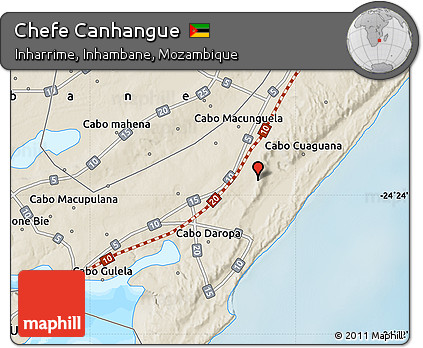 Shaded Relief Map of Chefe Canhangue