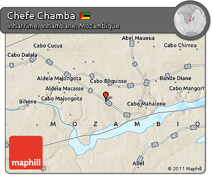 Shaded Relief Map of Chefe Chamba