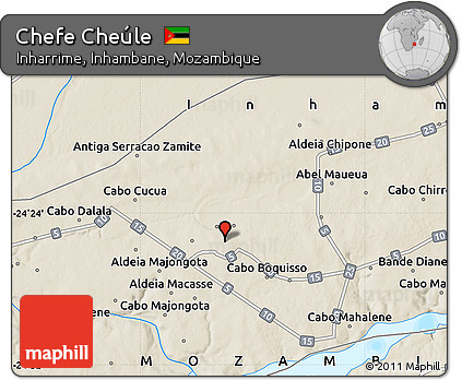 Shaded Relief Map of Chefe Cheúle