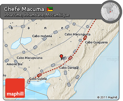 Shaded Relief Map of Chefe Macuma
