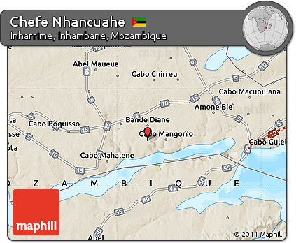 Shaded Relief Map of Chefe Nhancuahe
