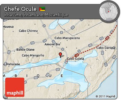 Shaded Relief Map of Chefe Ocule