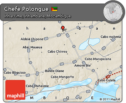 Shaded Relief Map of Chefe Polongue