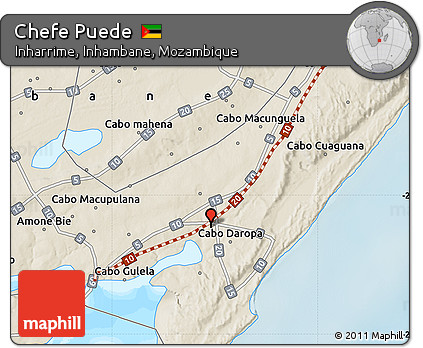Shaded Relief Map of Chefe Puede