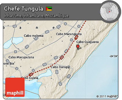 Shaded Relief Map of Chefe Tungula