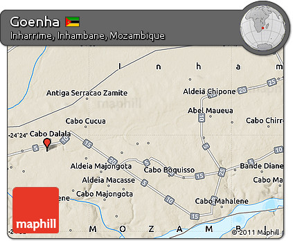Shaded Relief Map of Goenha