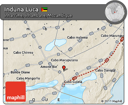 Shaded Relief Map of Induna Luca