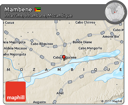 Shaded Relief Map of Mambene