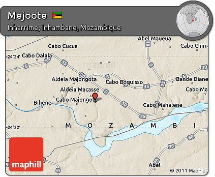Shaded Relief Map of Mejoote