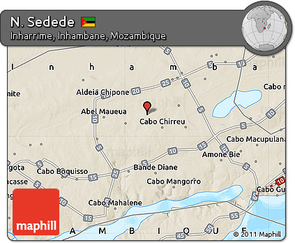 Shaded Relief Map of N. Sedede