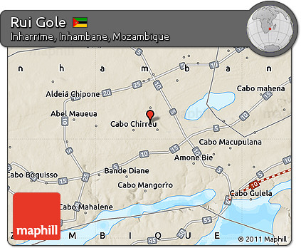 Shaded Relief Map of Rui Gole
