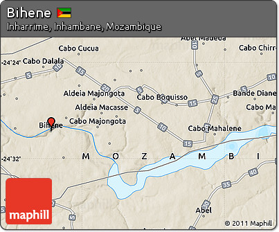 Shaded Relief Map of Bihene