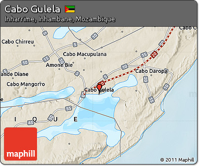 Shaded Relief Map of Cabo Gulela