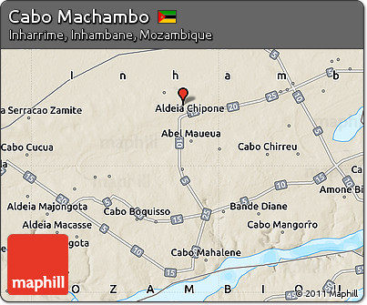 Shaded Relief Map of Cabo Machambo