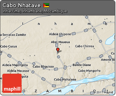 Shaded Relief Map of Cabo Nhatave
