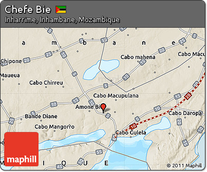 Shaded Relief Map of Chefe Bie