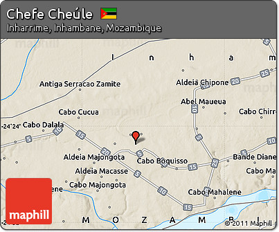 Shaded Relief Map of Chefe Cheúle
