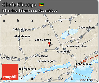 Shaded Relief Map of Chefe Chiongo
