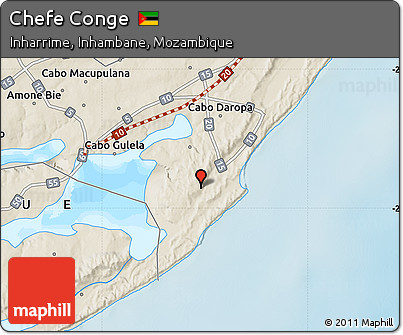 Shaded Relief Map of Chefe Conge