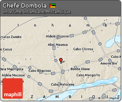 Shaded Relief Map of Chefe Dombola