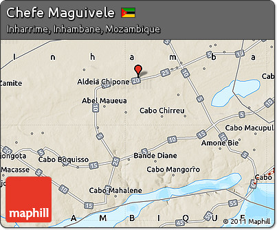 Shaded Relief Map of Chefe Maguivele
