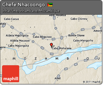 Shaded Relief Map of Chefe Nhacoongo