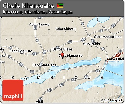 Shaded Relief Map of Chefe Nhancuahe