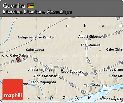Shaded Relief Map of Goenha