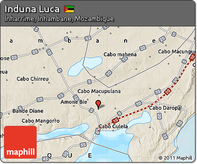 Shaded Relief Map of Induna Luca