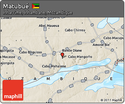 Shaded Relief Map of Matubué