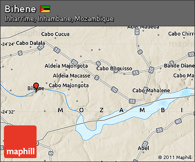Shaded Relief Map of Bihene